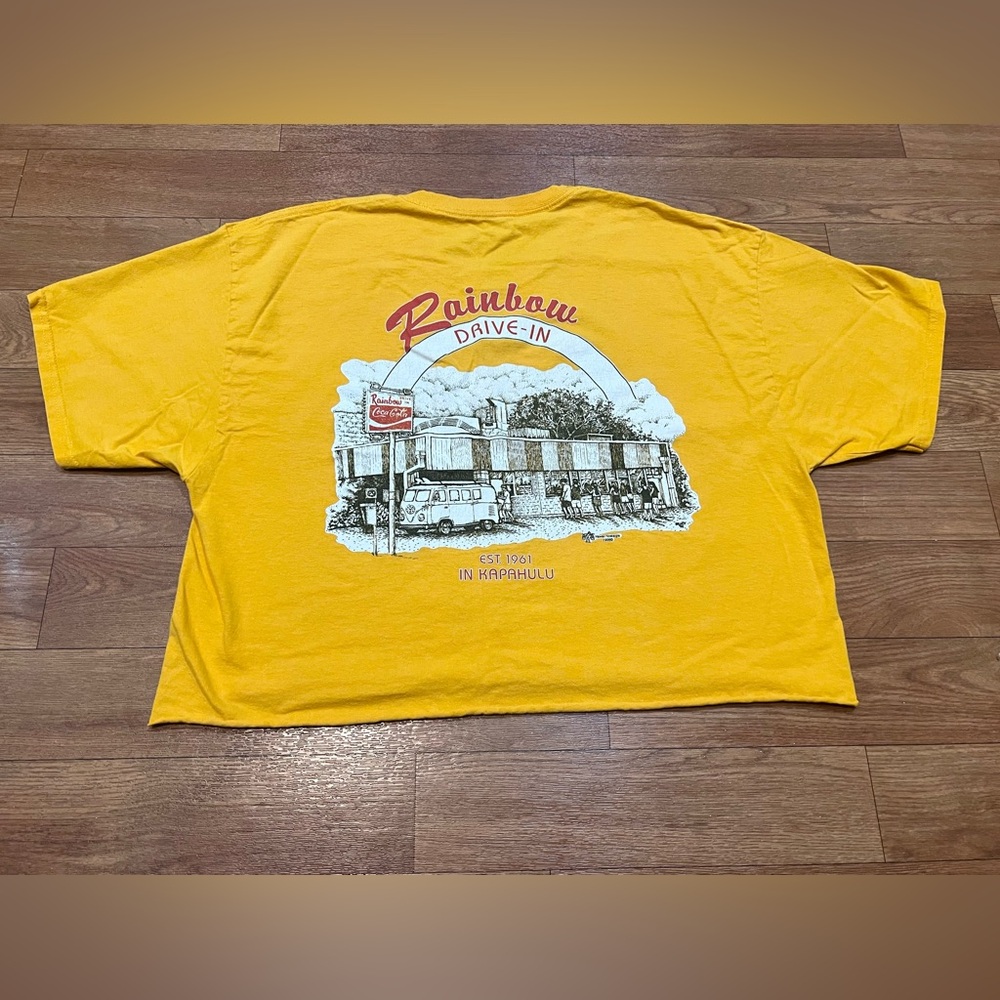 Vintage Hanes 1996 Hawaii Shirt Repurposed Cropped Women’s Size XL